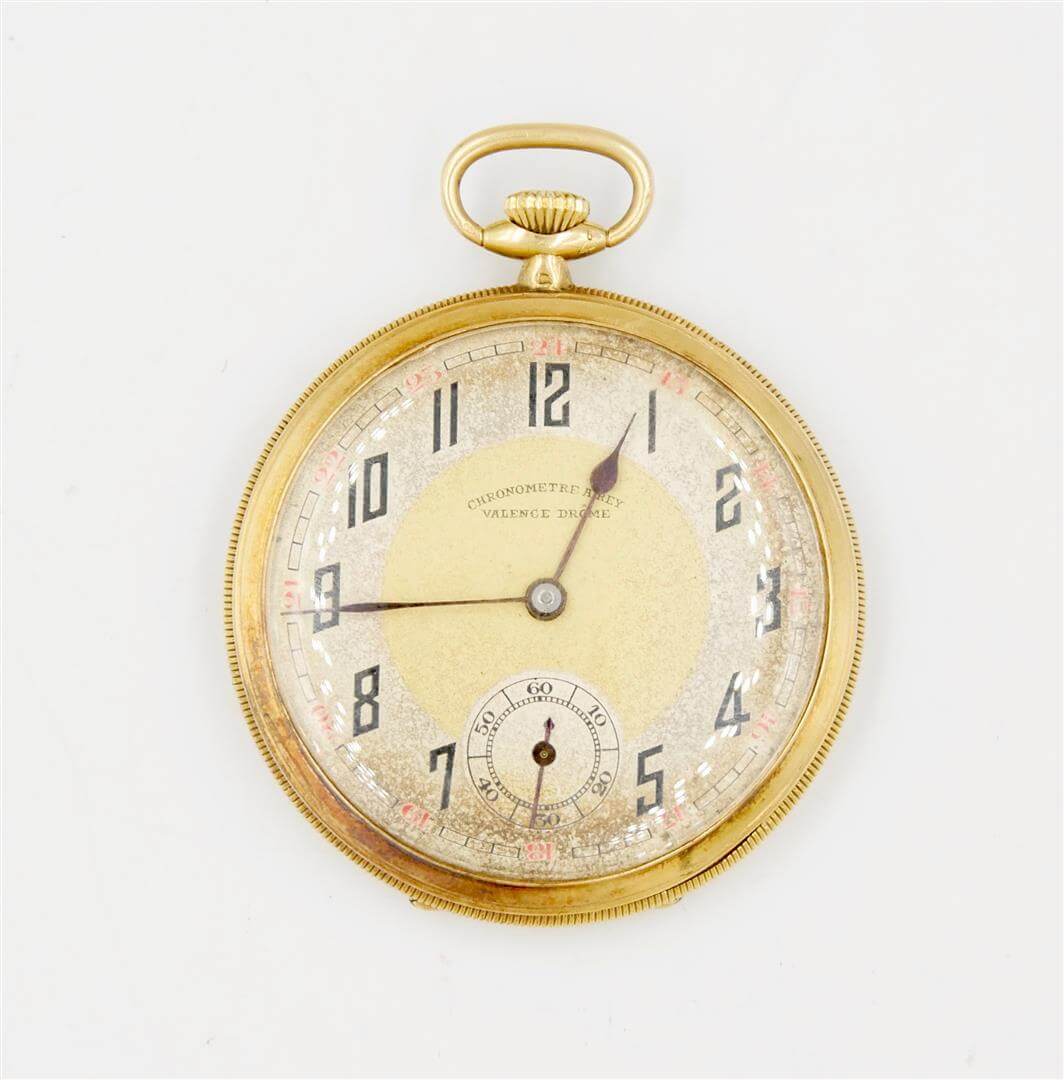 A. REY - Valence Drôme  Montre de gousset chronomètre à boîtier en or 750_1000e