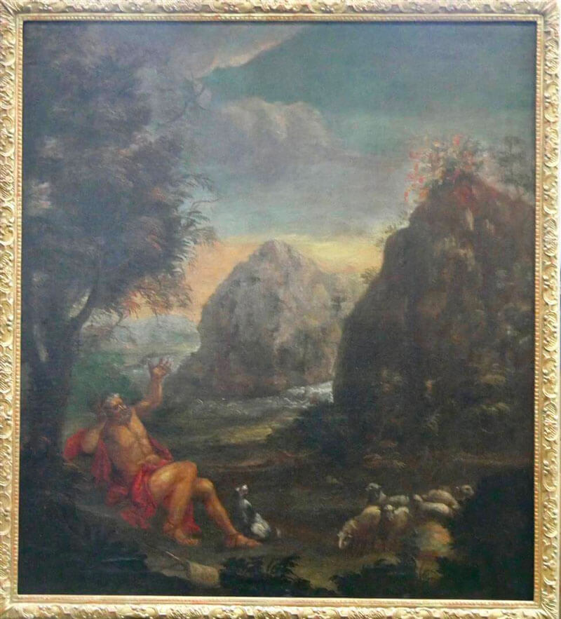 ECOLE ITALIENNE DU XVIIe SIECLE - Moïse et le buisson ardent - Huile sur toile